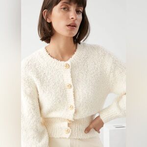 & Other Stories Boucle Knit Cropped Cardigan